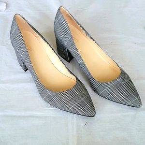 Nine west plaid "Issa" block heels